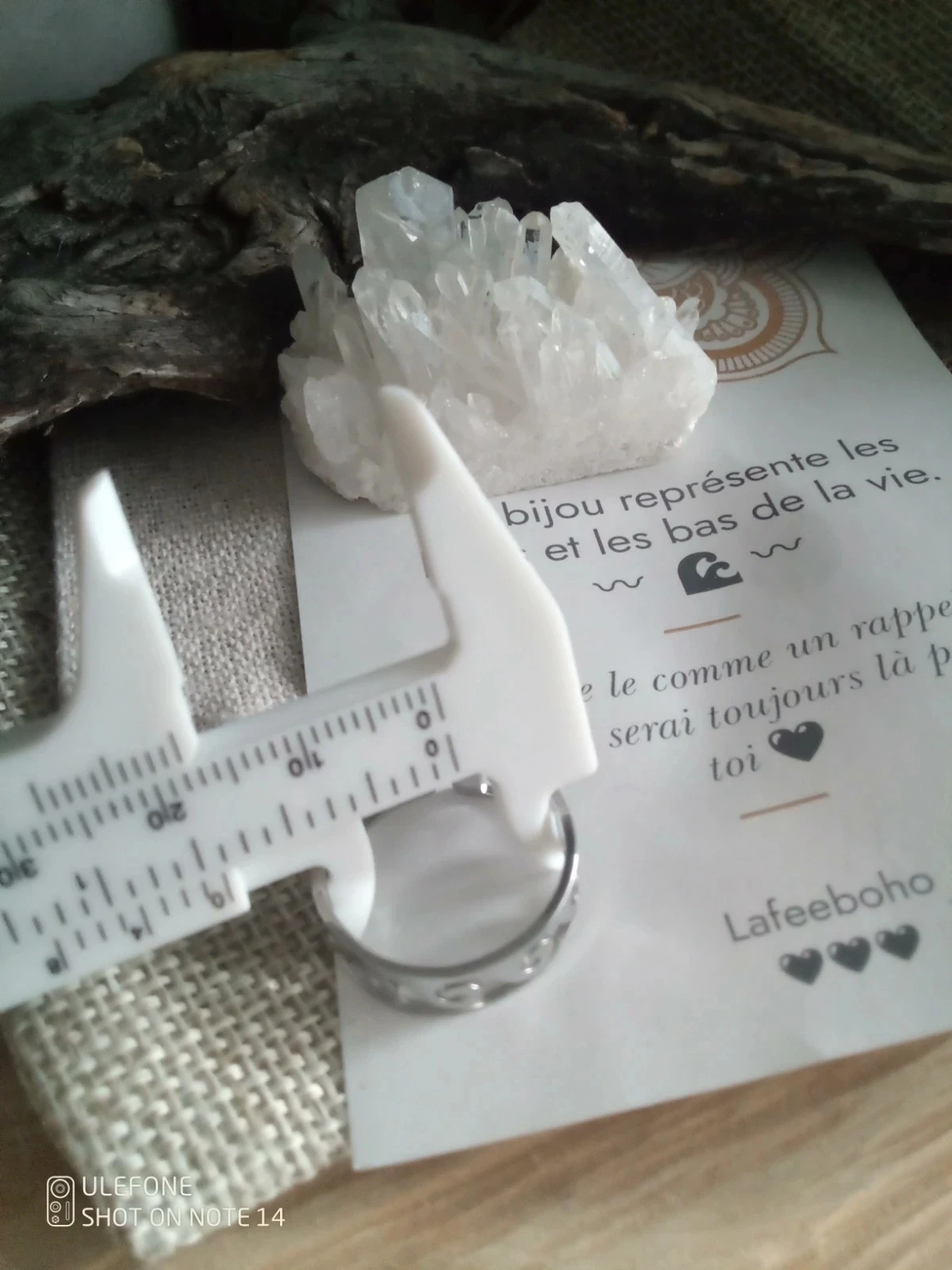 Bague vagues de la vie argentée + carte – photo 3
